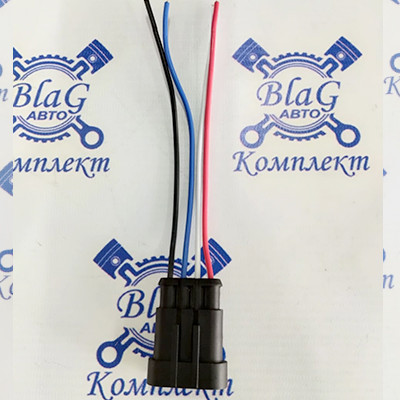 Колодка (штыревая, герметичная) 4-конт. АМР, с проводами L=120мм, S=0,75мм (КЛИ085-4П)