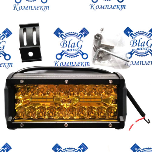 Фара светодиодная квадратная 10-30В. 40Вт. 50х140мм. (10/20/10 LED 3030SMD) жел. GP-1042-2