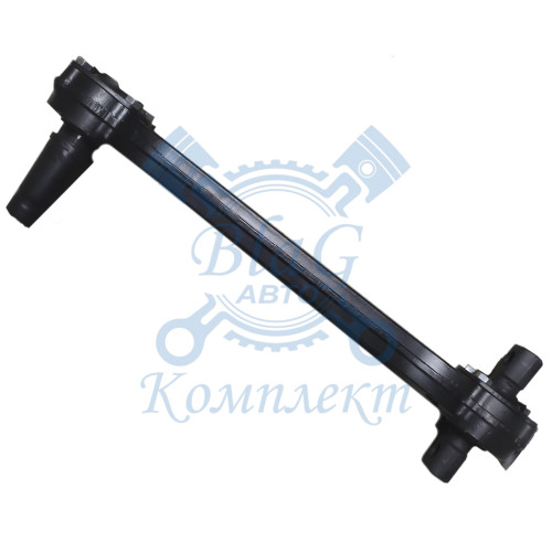 Штанга реактивная с двухопорным и конусным РМШ (палец+шарнир) (черная) КАМАЗ / 1630-2919012-10