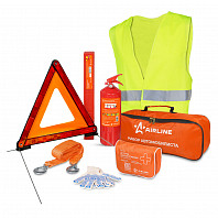 Набор автомобилиста "Техосмотр-2" (знак,апт,огнетуш,перч,трос,жилет) (ANA-002)