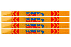 Наклейка Лента светоотражающая (желтая) SCHMITZ (синяя надпись, 0,65м, к-т 4шт) 21248