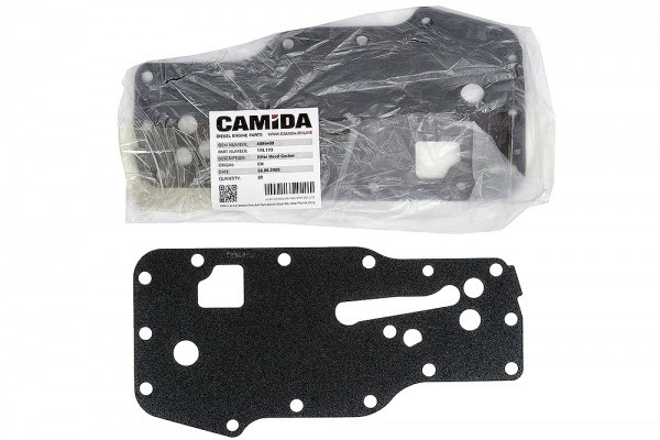 Прокладка головки маслоохладителя (черная) КАМАЗ, НЕФАЗ дв. Cummins ISBe 4896409, 2831077 (CAMIDA) 175.173