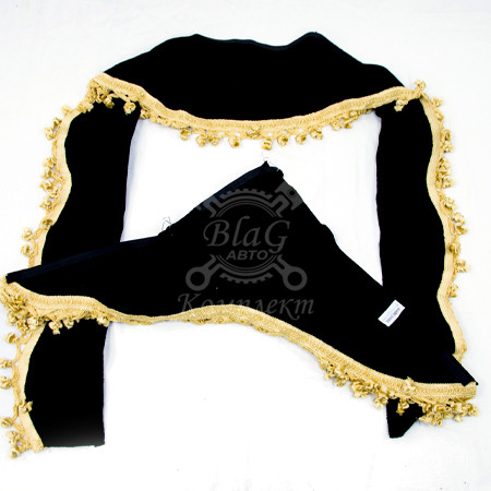 Ламбрекен лобового стекла + угол (без логотипа) (черный) к-т (10832)