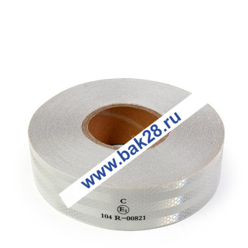 Наклейка Лента светоотражающая (белая) ПРИЗМА (45,7м)  (Евростандарт, Е1) 17278