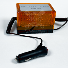 Маяк импульсный на магните 10-30v (прикуриватель) LED квадратный &quot;Стробоскоп&quot; АТ14292/АТ14288