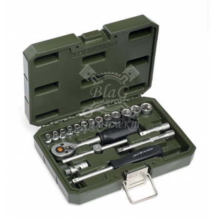 Набор головок 6-гр. с трещеткой 1/4" 19пр.  (4,4 - 14 мм) (600719) ООО «Дело Техники»