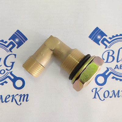 Штуцер - Угол М22-М18 (Россия) в сборе с гайкой, шайбой (РДВ, рессивер) 861007