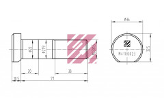 Болт крепления колеса MAN (L=77;22x1.5) / М4100023 MARSHALL
