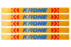 Наклейка Лента светоотражающая (желтая) KRONE (синяя надпись, 0,65м, к-т 4шт.) 21249