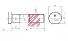 Болт крепления колеса MAN L=110;22x1.5 / М4100027 MARSHALL