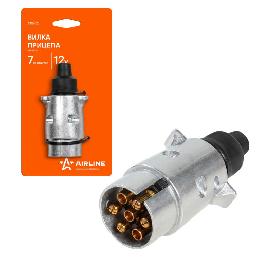 Вилка прицепа 7 контактов металл (ATE-02)