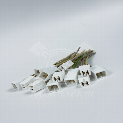 Колодка (гнездовая + штыревая) на 2 контакта 6,3мм с проводами КЛ065-1