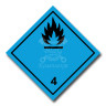 Наклейка "Вещества, выделяющие легковоспламеняющиеся газы 4.3" (черн, голуб.) 25х25