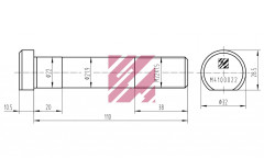 Болт крепления колеса MAN, Mercedes-Benz L=110;22x1.5 / М4100022 MARSHALL