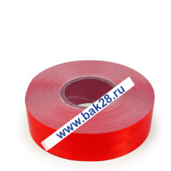 Наклейка Лента светоотражающая 3М (50мм) (красная) (20м) (14896)