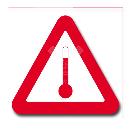 Наклейка Вещества, перевозимые при повышенной температуре, 25х25