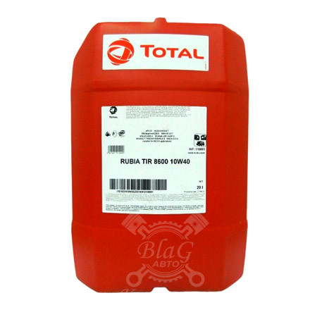 Масло моторное TOTAL Rubia TIR 8600 10W-40, п/с, 20л.