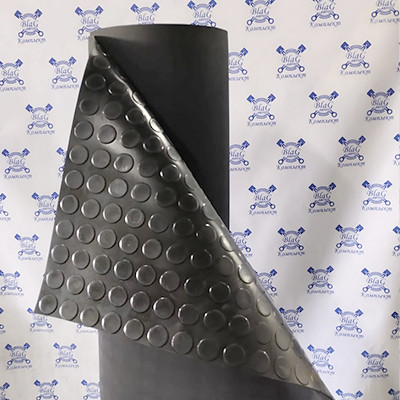 Ковры 1500х10000х3,0мм рифленые, черные "пяточок" "СК-Полимеры"