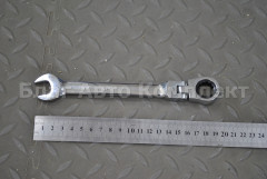 Ключ гаечный 15 рожковый + накидной стрещеткой на шарнире