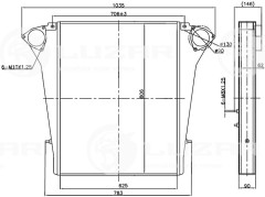 ОНВ (радиатор интеркулера) для а/м КАМАЗ 6460/6520 400л.с. (LRIC 0780)