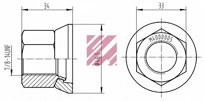 Гайка крепления колеса Вольво (H=34; 7/8" 14UNF) (M4000005)