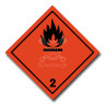 Наклейка Легковоспламеняющиеся газы 2 (черн, крас), 25х25