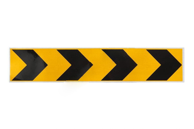 Наклейка "Дорожные работы" полоска, черная на желтой основе (20106)