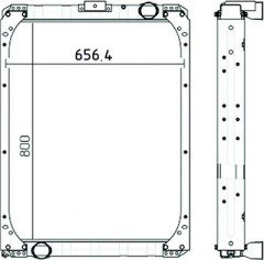 Радиатор водяной Камаз 65115Ш-1301010-21 Евро-3, медный 3-х рядный (АО ШААЗ)