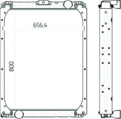 Радиатор водяной Камаз 65115Ш-1301010-22 Евро-3, универсальный, медный 3-х рядный (АО ШААЗ)