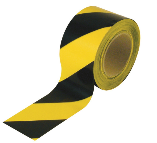 Лента оградительная ЛО-250 "Стандарт" желто-черная (рулон 250 п/м.) 75мм, 40мкм.