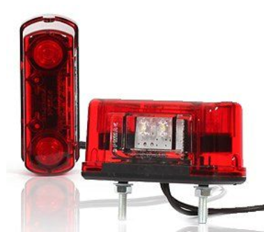 Фонарь освещения номерного знака ПН 3-12-24LED Евро фура КРАСНЫЙ (ТАС)