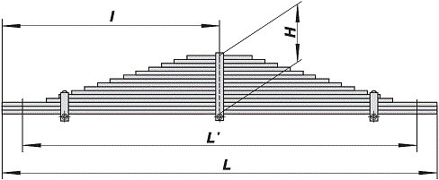 Рессора задняя (13 лист) КАМАЗ 6520-2912012 L=1600мм / ЧМЗ