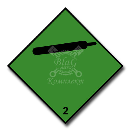 Наклейка Невоспламеняющиеся нетоксичные газы 2.2 (черн, зел.), 25х25