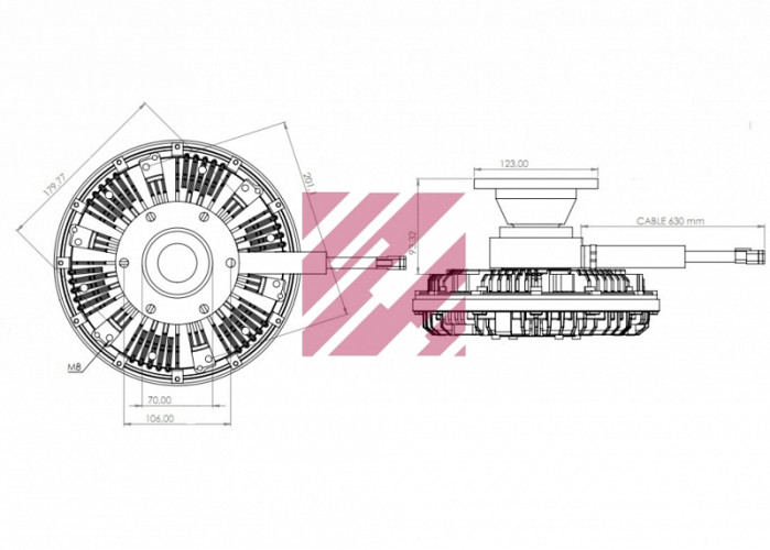 Вискомуфта вентилятора в сборе с крыльчаткой с электронным управлением Скания о.н.1453967 (M6110008)