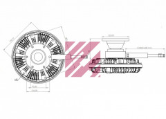 Вискомуфта вентилятора в сб. с крыльчаткой с электр. упр-ем SCANIA о.н.1453967 / М6110008 MARSHALL