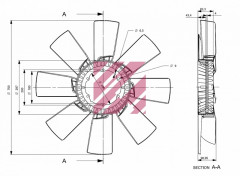 Вискомуфта вентилятора в сб. с крыльчаткой с электр. упр-ем SCANIA о.н.1453967 / М6110008 MARSHALL