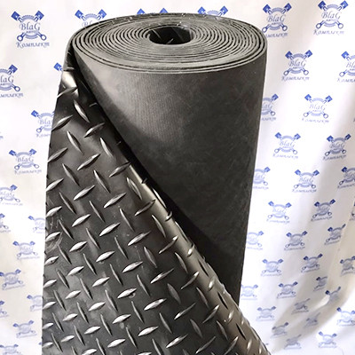 Ковры 1250х10000х3,5мм рифленые, черные "елочка" "СК-Полимеры"