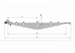 Рессора задняя (16 лист) ЗИЛ-130 L=1600мм / ЧМЗ 130Д-2912007-23