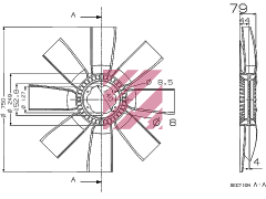 Вискомуфта вентилятора в сборе с крыльчаткой VOLVO о.н. 8149396 / М6110022 MARSHALL