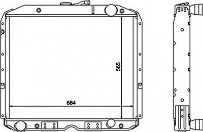 Радиатор водяной Урал-4320/5323 дв. Камаз (5323-1301010) 4-х рядный медный