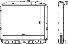 Радиатор водяной Урал-4320/5323 дв. Камаз (5323-1301010) 4-х рядный медный &quot;АО ШААЗ&quot;
