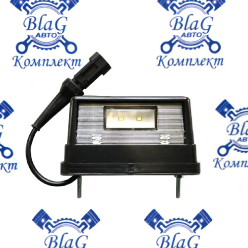 Фонарь освещения номерного знака 10-30В ПН5-01LED-2PIN Евро ЧЕРНЫЙ (прямоуг) (ТАС)