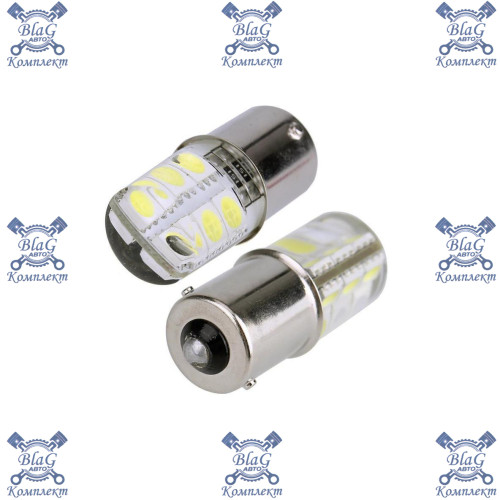Лампа (светодиод) P21W 12V 21W BA15s (белый. силикон, 12SMD) Диалуч (92221SMD12-12V)  ЛДД006-7W