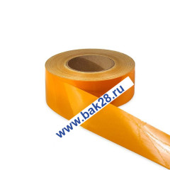 Наклейка Лента светоотражающая (желтая) на борт (50мм, широкая) 7782