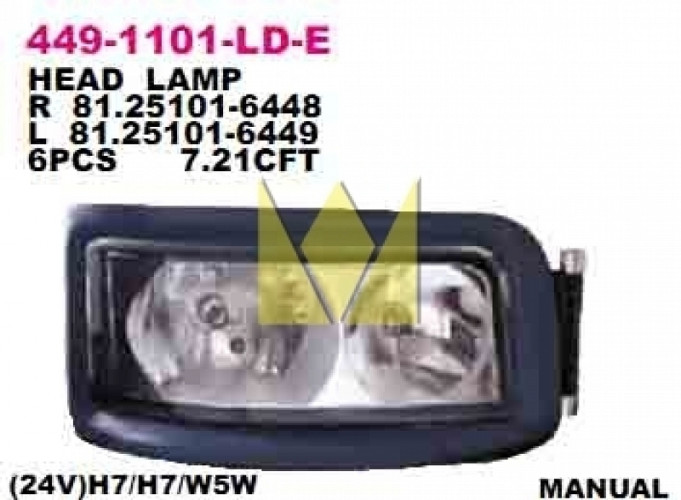 Фара головная левая, TGA 00-07 81.25101-6449, 449-1101L-LD-E