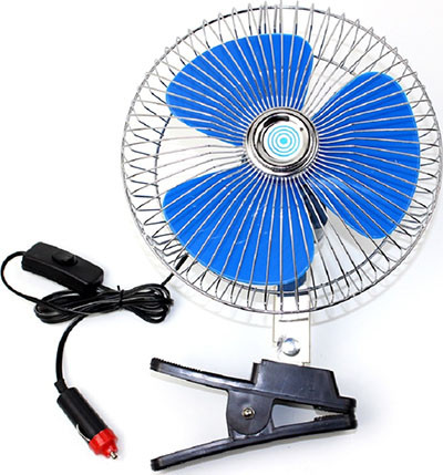 Вентилятор салонный "6" 24В. (Прищепка) (7350)