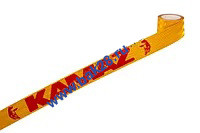 Наклейка Лента светоотражающая (желтая) KAMAZ (красна надпись, рулон 6,5м) 16436