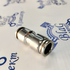 Фитинг металлический прямой для трубок ПВХ Ф10 мм (н/в) MPUC10