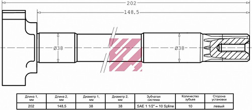 Вал тормозной левый СКАНИЯ о.н. 1340859 (M4530031)