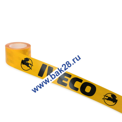 Наклейка Лента светоотражающая (желтая) IVECO (рулон 6,5м) 16071